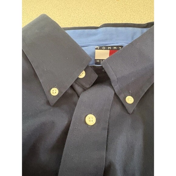 Tommy Hilfiger Men’s XXL  Big N Tall Dark Blue Long Sleeve Button  Down Shirt - Picture 7 of 8
